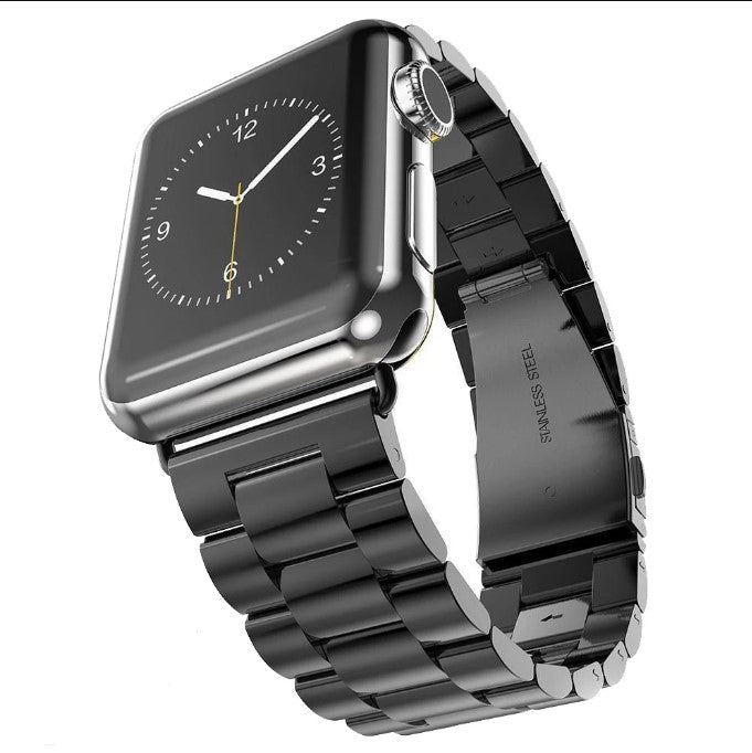 Stainless Steel Strap for Apple Watch Band 38mm - 40mm Metal Links Bracelet Smart Watch Strap - Black_0