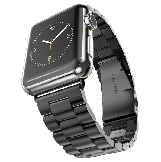 Stainless Steel Strap for Apple Watch Band 42mm - 44mm Metal Links Bracelet Smart Watch Strap - Black_0