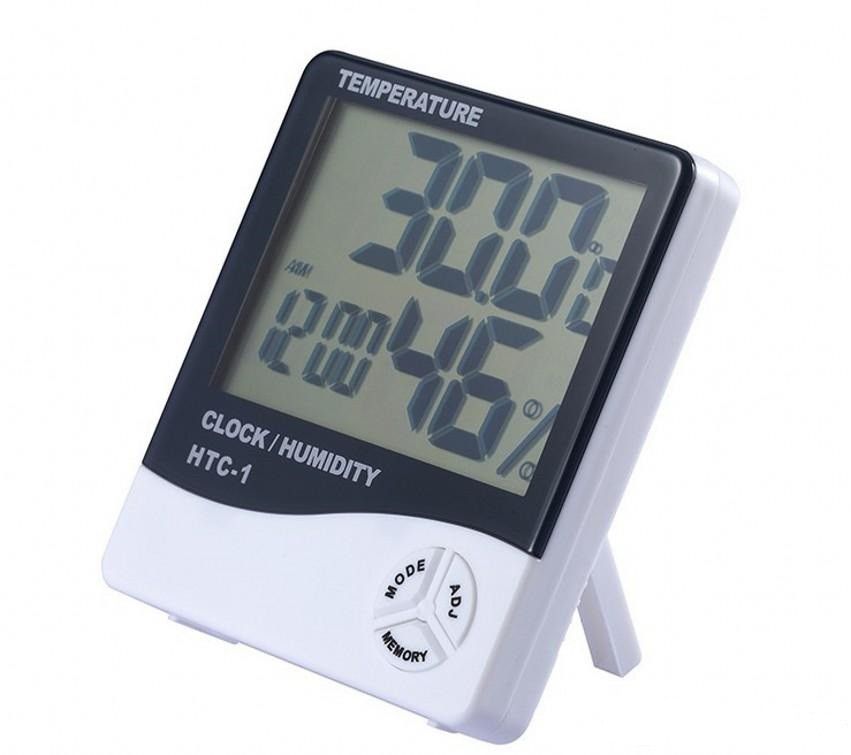 Digital Temperature & Humidity Thermometer Indoor Clock_0